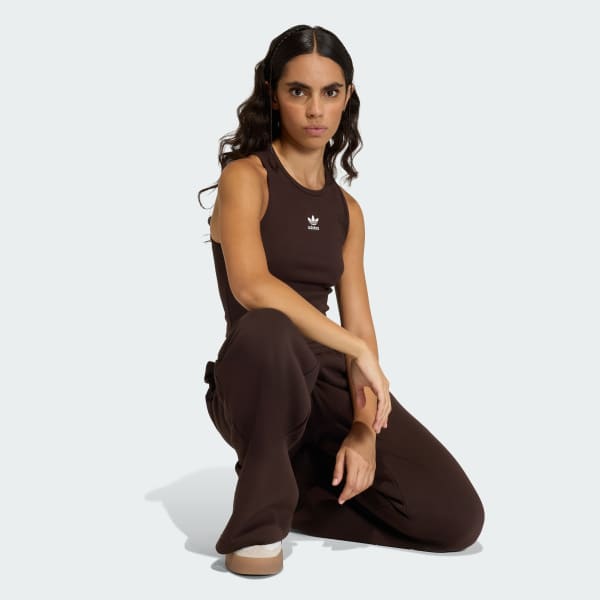 hnědá Kalhoty Essentials Wide Leg Fleece