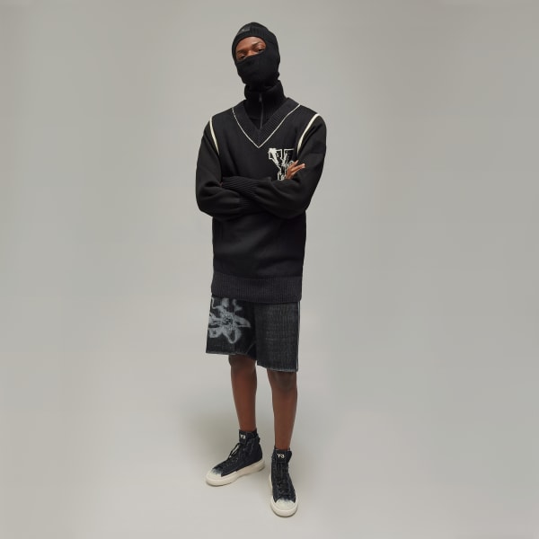Black Y-3 Graphic Knit Shorts