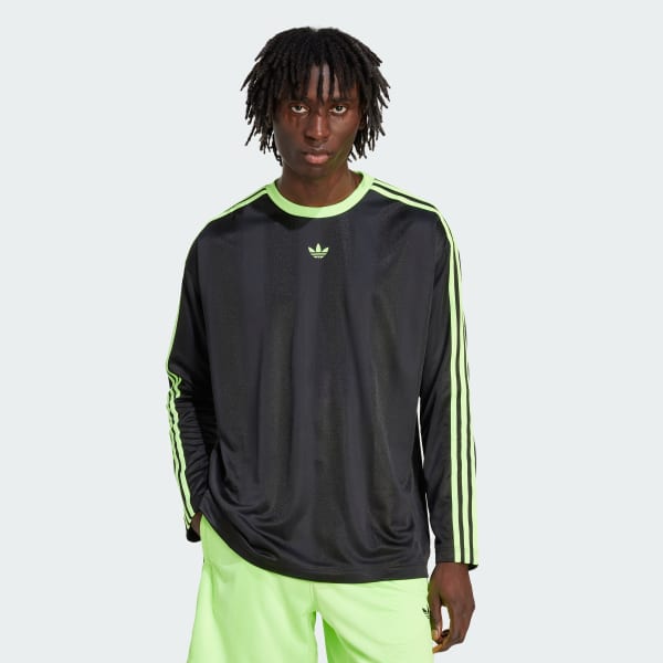 Nero Maglia adidas Adicolor Jacquard a maniche lunghe
