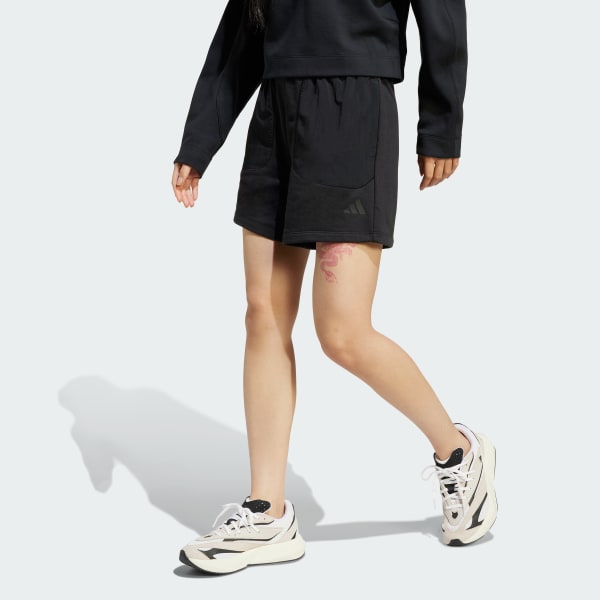 Black City Escape Material-Mix Shorts