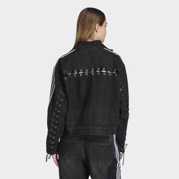 adidas FB ブラックデニム ジャケット ADIDAS ORIGINALS DENIM LACING FB JACKET - Black | Free Shipping