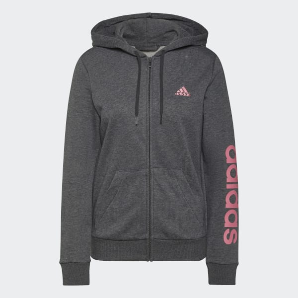 Grey Essentials Logo Full-Zip Hoodie