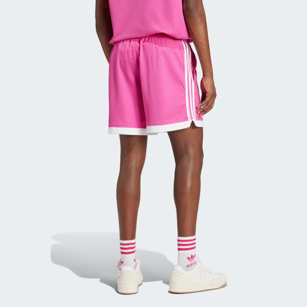 Ροζ Mock Eyelet Shorts