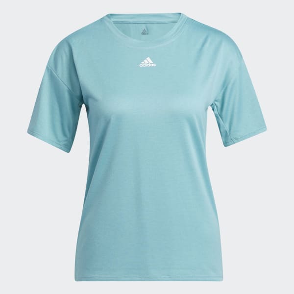 สีเทอร์คอยส์ เสื้อยืดเทรนนิง 3-Stripes AEROREADY