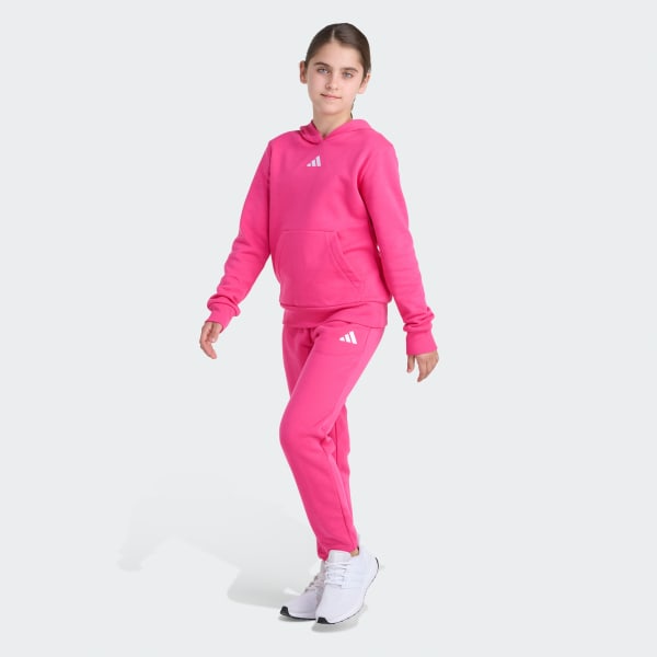 adidas 2-Piece Long Sleeve Fleece Pullover & Jogger Set - Pink