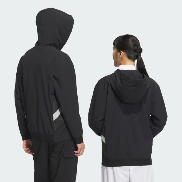 ブラック 【ゴルフ】ビヨンド ザ コース 撥水 リップストップ ハーフジップ 長袖フーディー