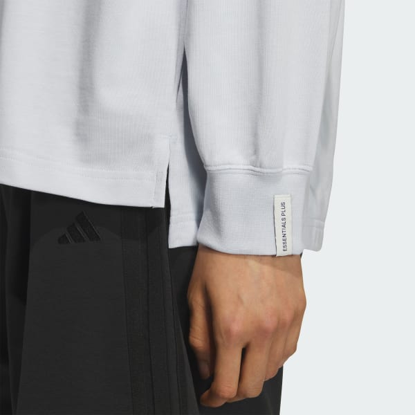 ブルー エッセンシャルズ プラス スモール ロゴ ルーズフィット長袖Tシャツ