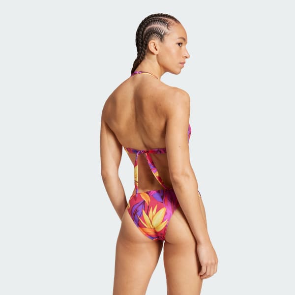 Pink adidas x FARM Neckholder Bikini Set