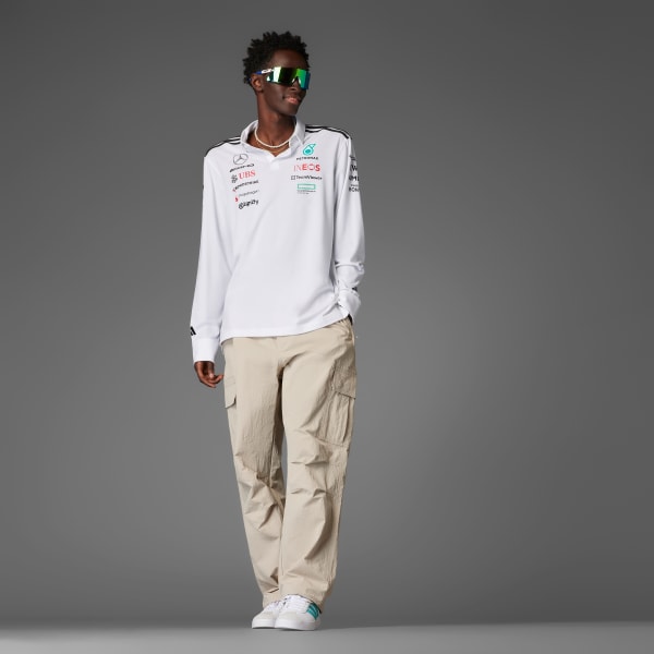 Beyaz MERCEDES - AMG PETRONAS FORMULA ONE TEAM UZUN KOLLU POLO TİŞÖRT