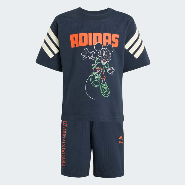 Azul Conjunto de shorts y polo para niños Disney Mickey Mouse