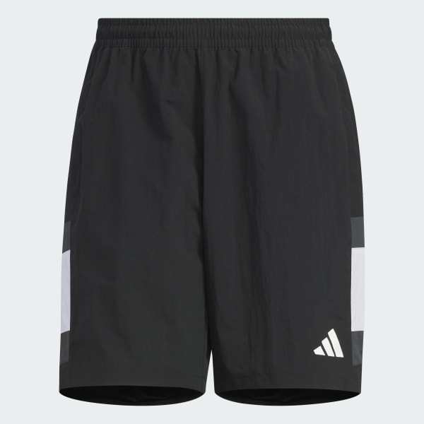 ブラック ワーディング パック ルーズフィット メッシュ裏地付き ウーブンショーツ