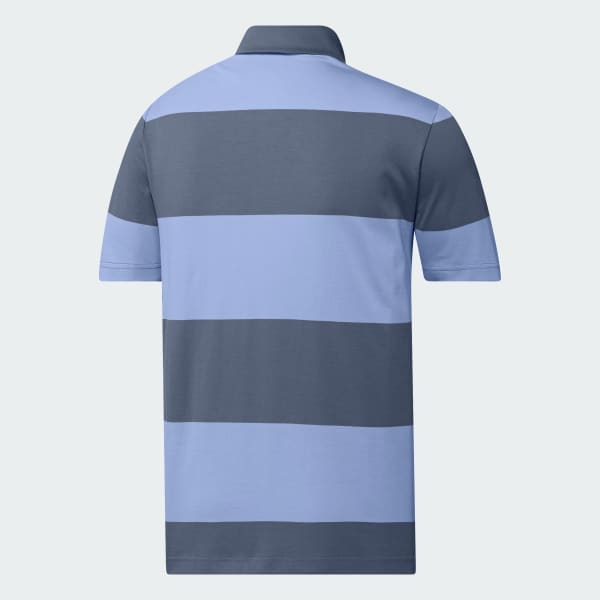 Blue Colorblock Rugby Stripe Polo Shirt