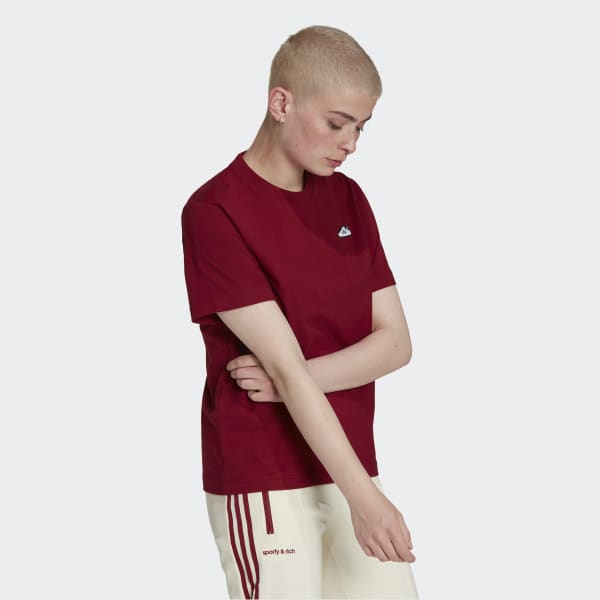 Burgundy Embroidery T-shirt DUO73