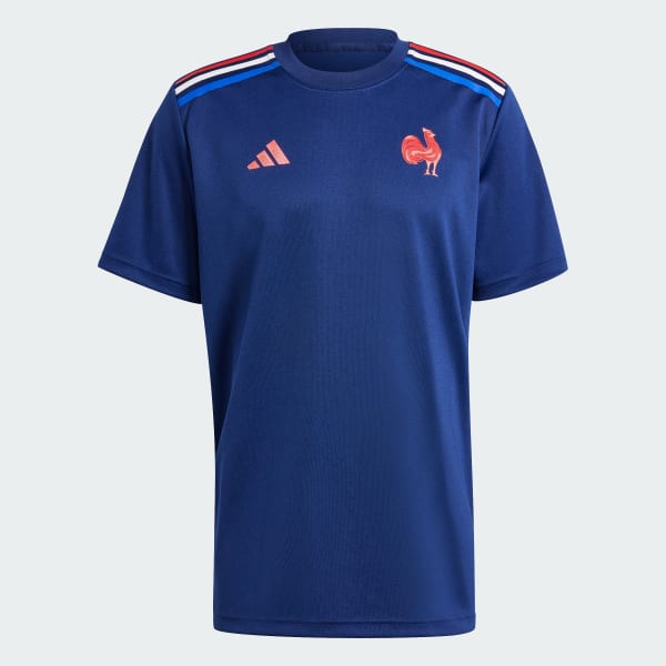 Azul T-shirt Com as Cores Principais do Rugby da França