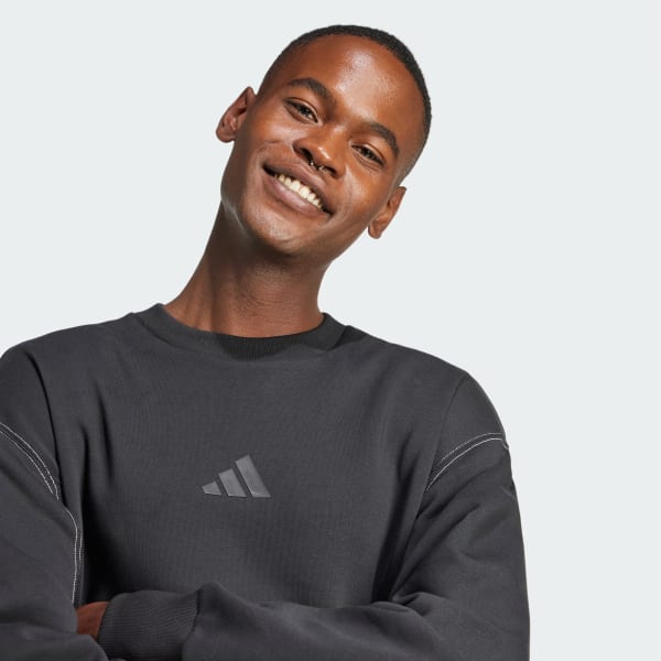 adidas ALL SZN Fleece Graphic Sweatshirt - Black | Free