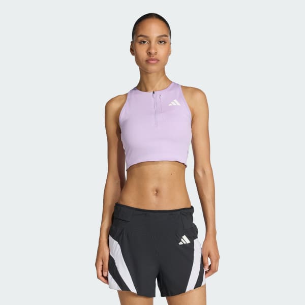 Purpura Crop Top Adizero Running Gel Pocket