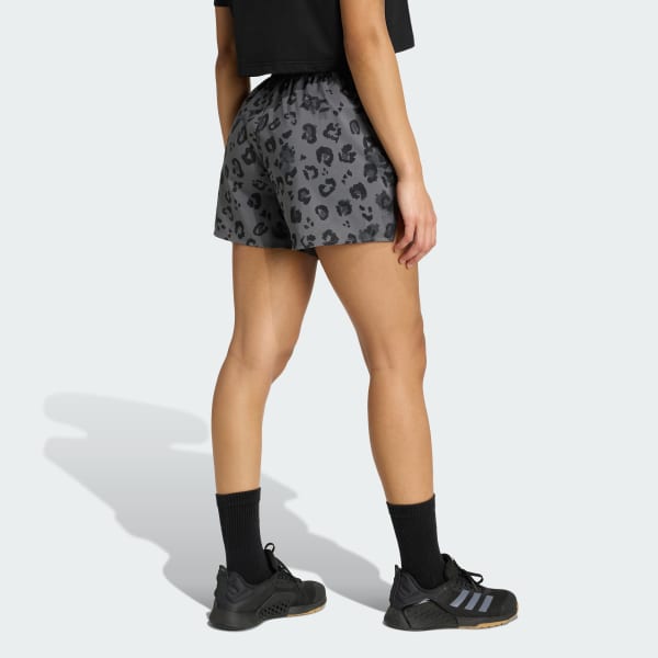 グレー ワークアウト エッセンシャルズ ウーブン ショーツ プリント