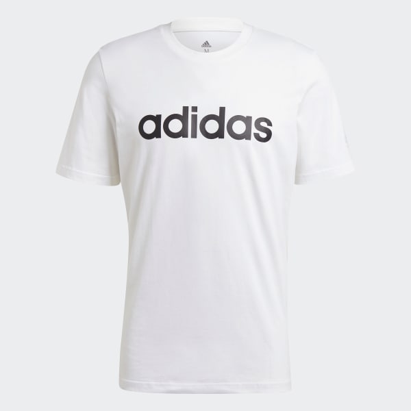 Blanco Polera Essentials Logo Lineal Bordado
