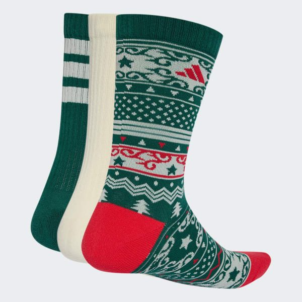 Verde CALCETINES CLÁSICOS ESTAMPADOS ADIDAS CHRISTMAS (3 PARES)
