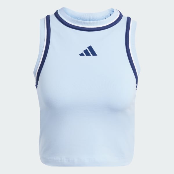 Blue Essentials Color-Pop Cotton Crop Tank Top