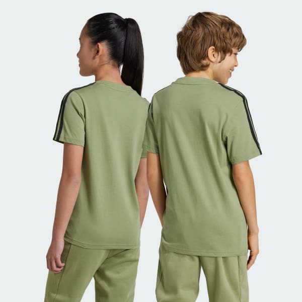 Verde Playera Essentials 3 Franjas Algodón