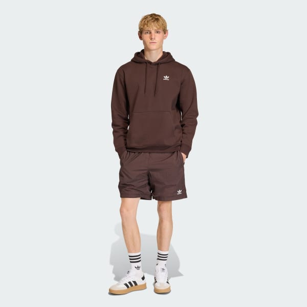 Braun Trefoil Essentials Hoodie, locker geschnitten