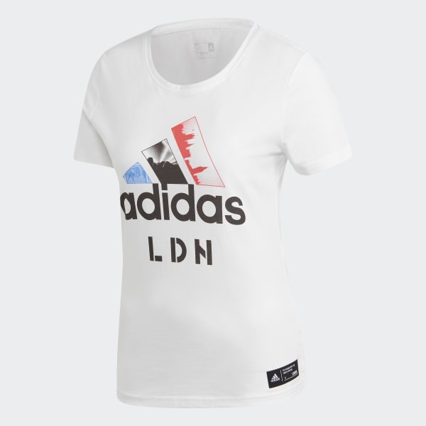 biela Tričko adidas London Badge of Sport