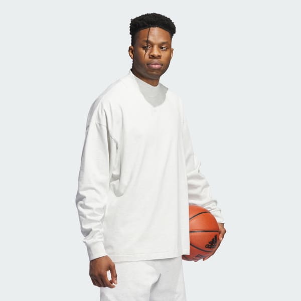 Gris Camiseta Basketball Manga Larga (Unisex)