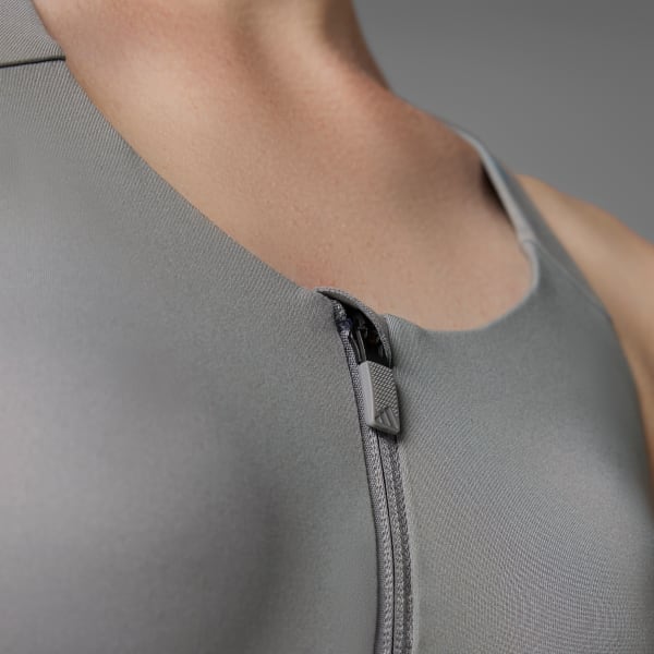 Gris Top Deportivo TLRD Impact Luxe Training Zip Soporte Alto