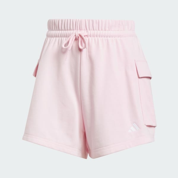 Pink Essentials Small Logo French Terry Cargo Shorts