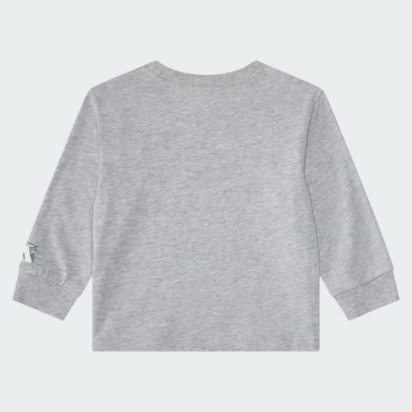 Grey 2-Piece Long Sleeve Graphic Heather Tee & Flare Pant Set
