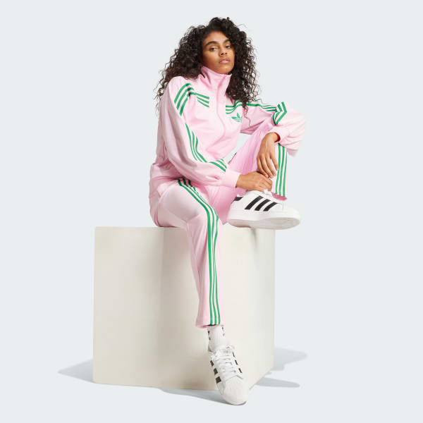 ピンク 70s ベロア トラックパンツ