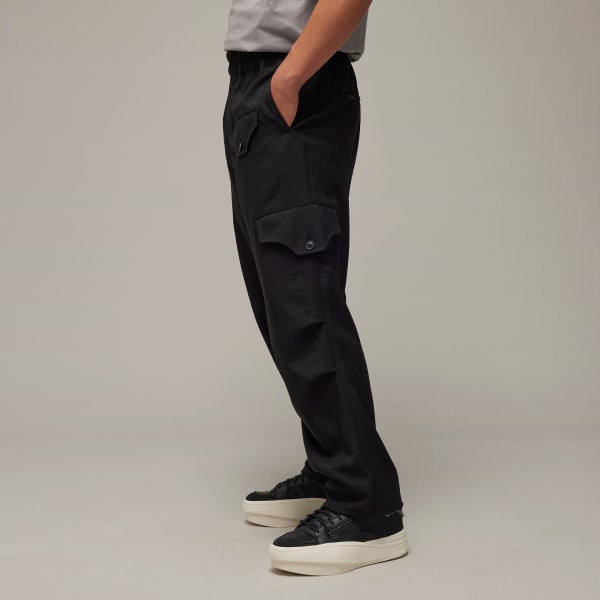 Black Y-3 스포츠 유니폼 스트레이트 레그 팬츠