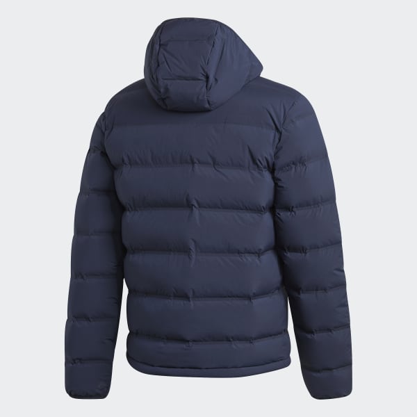 adidas Helionic Stretch Hooded Down Jacket Blue adidas Deutschland