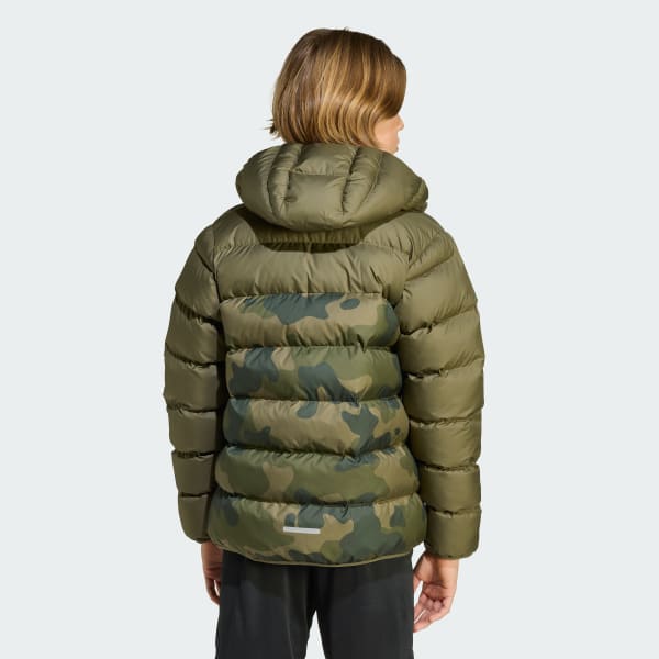 Yesil Sentetik Dolgulu Desenli Çocuk Montu