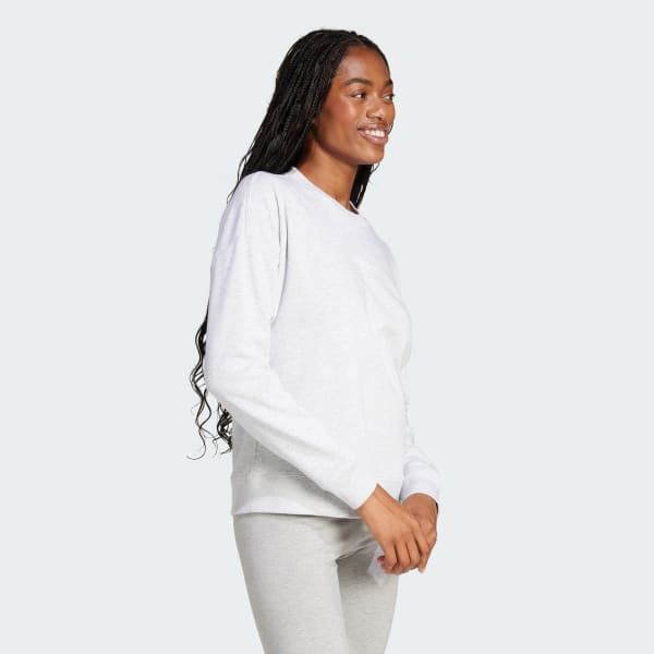 Cinzento Sweatshirt em Moletão Linear Essentials