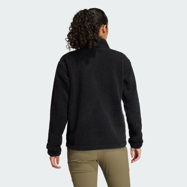 Black Terrex Xploric High Pile Fleece Pullover Sweatshirt