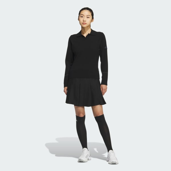 アディダス 【ゴルフ】長袖ニットポロシャツ - ブラック | アディダス