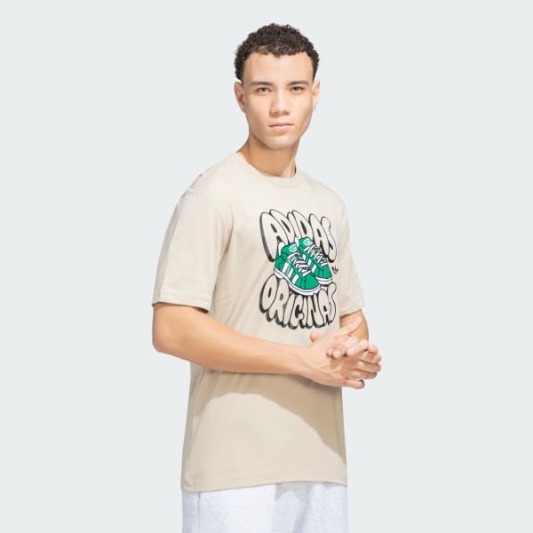 Beige adidas Originals Trefoil Shoe Tee