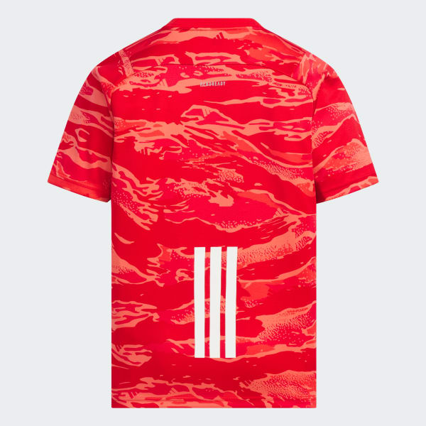 レッド キッズ エッセンシャルズ カモ総柄プリント半袖Tシャツ