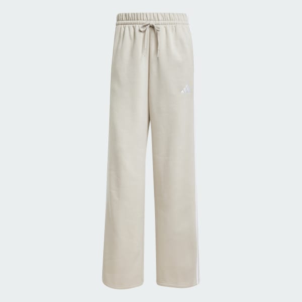 Essentials 3-Stripes Open-Hem Fleece Pants