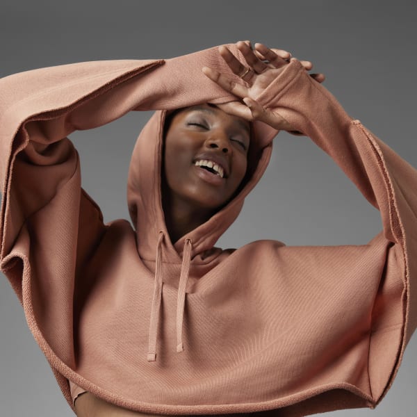 Brown cropped hoodie hotsell