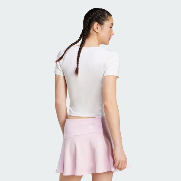 White Seasonal Essentials 3-Stripes Crop Tee