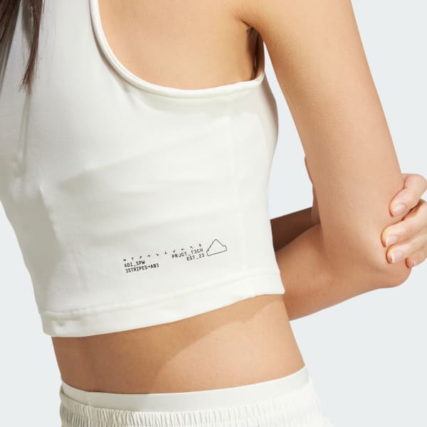 Adidas white crop tank shop