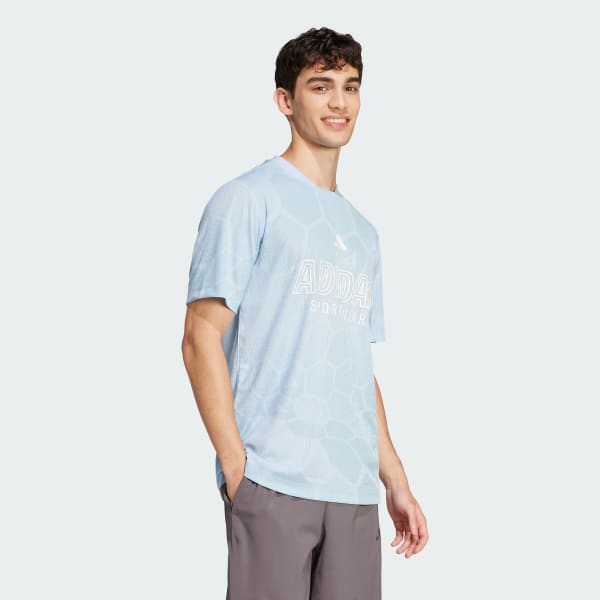 Azul Camisa Manga Curta Jacquard House of Tiro