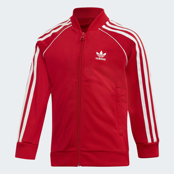 red toddler adidas tracksuit