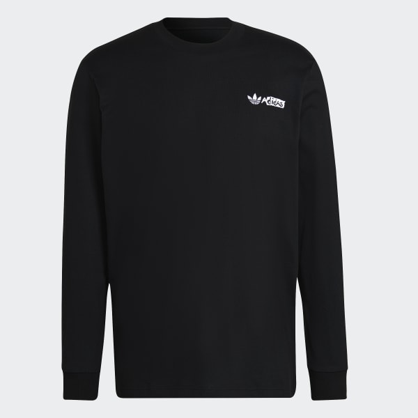 cierna Tričko Long Sleeve Graphic ETV97