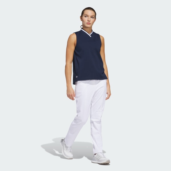 Blauw Go-To Mouwloos Poloshirt