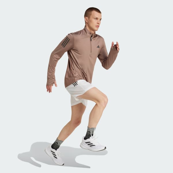 adidas Own The Run Half-Zip - Brown | Free Shipping with adiClub