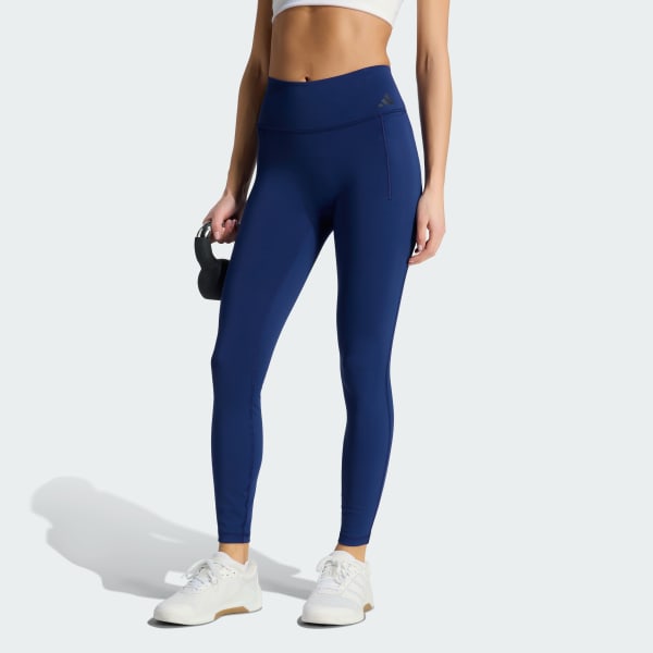 adidas Optime Workout Full Length Leggings - Blue | Free Shipping